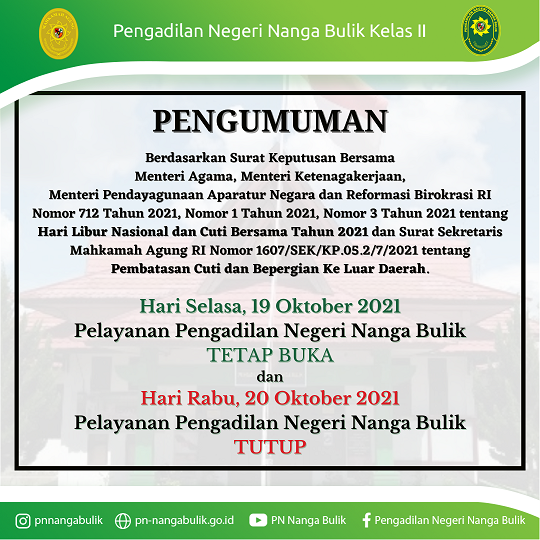 Pengumuman Jadwal Pelayanan