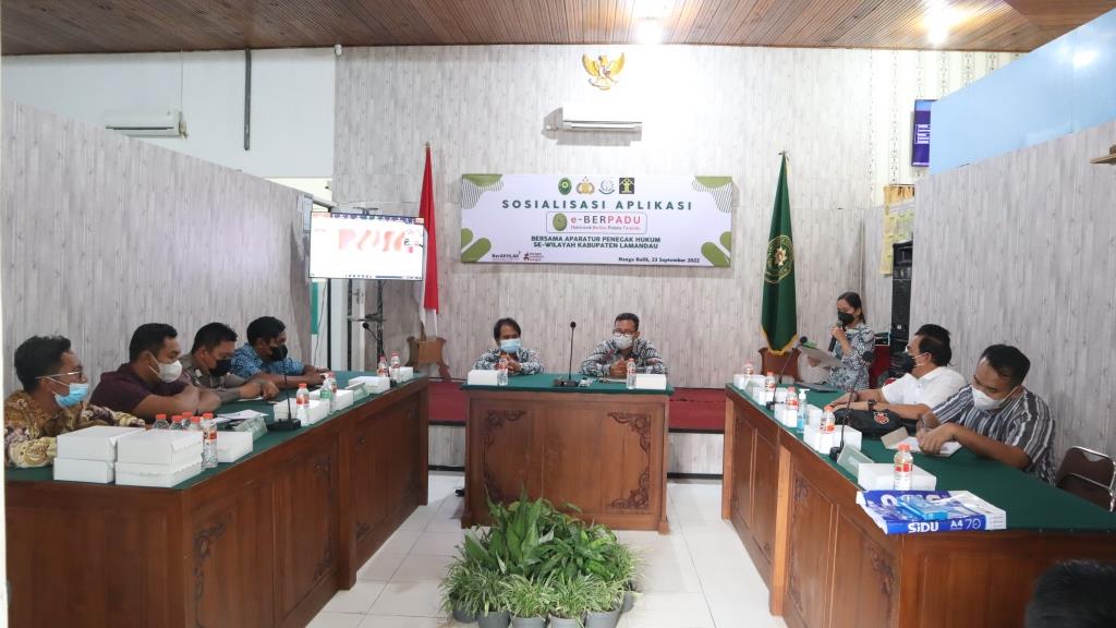 SOSIALISASI E-BERPADU BERSAMA APARATUR PENEGAK HUKUM SE-WILAYAH KABUPATEN LAMANDAU