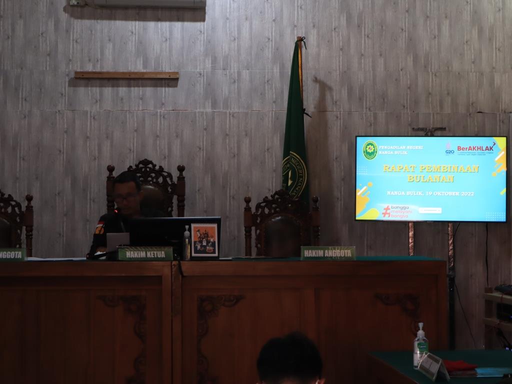 Rapat Bulanan Oktober Tahun 2022 Pengadilan Negeri Nanga Bulik