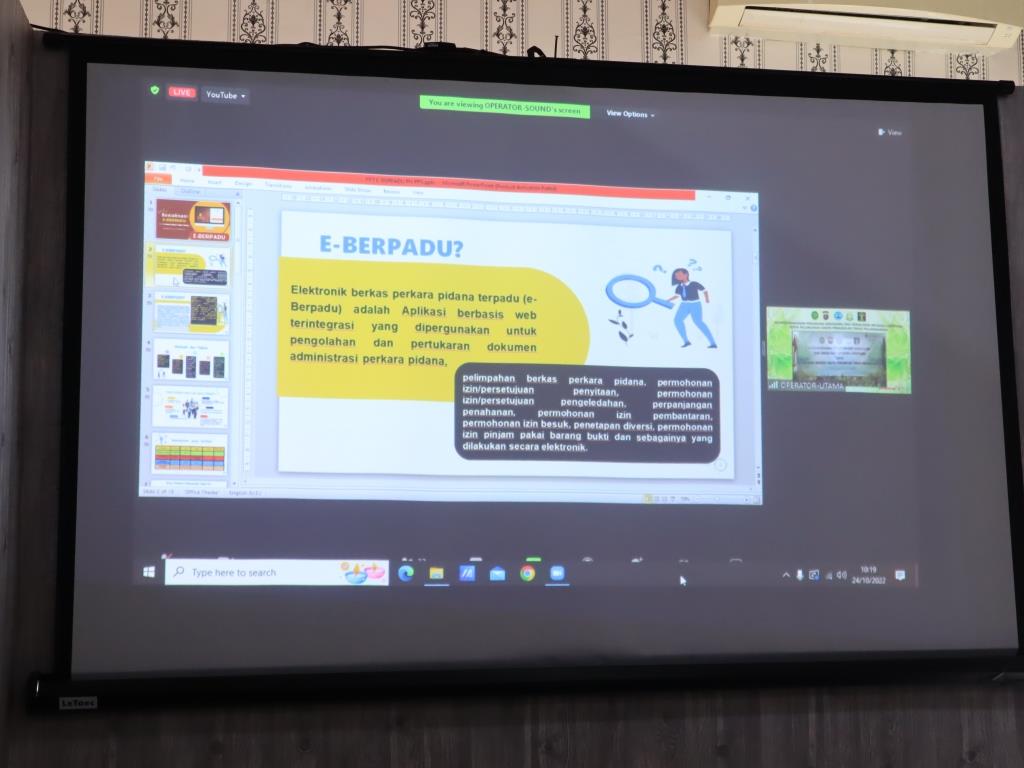 ACARA PENANDATANGANAN PERJANJIAN KERJASAMA DAN SOSIALISASI APLIKASI E-BERPADU SERTA PELUNCURAN APLIKASI SAGITA PENGADILAN TINGGI PALANGKARAYA SECARA VIRTUAL