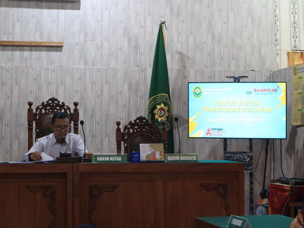 Rapat Pembinaan dan Evaluasi Bulanan Desember Tahun 2022 Pengadilan Negeri Nanga Bulik Kelas II