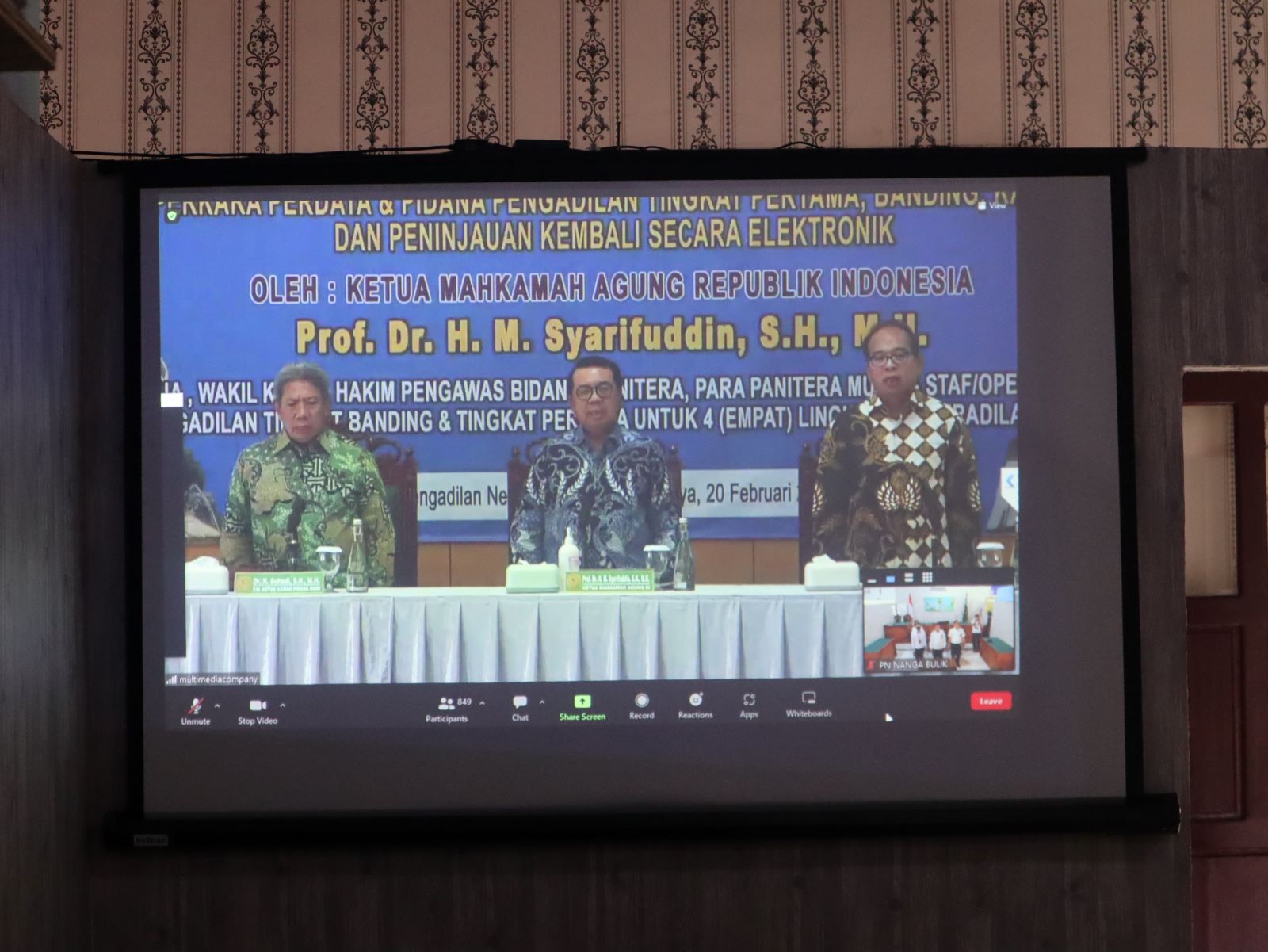 Sosialisasi Peraturan Mahkamah Agung terkait Administrasi dan Persidangan Perkara Perdata dan Pidana pada Pengadilan Tingkat Pertama, Banding, Kasasi dan Peninjauan Kembali secara Elektronik