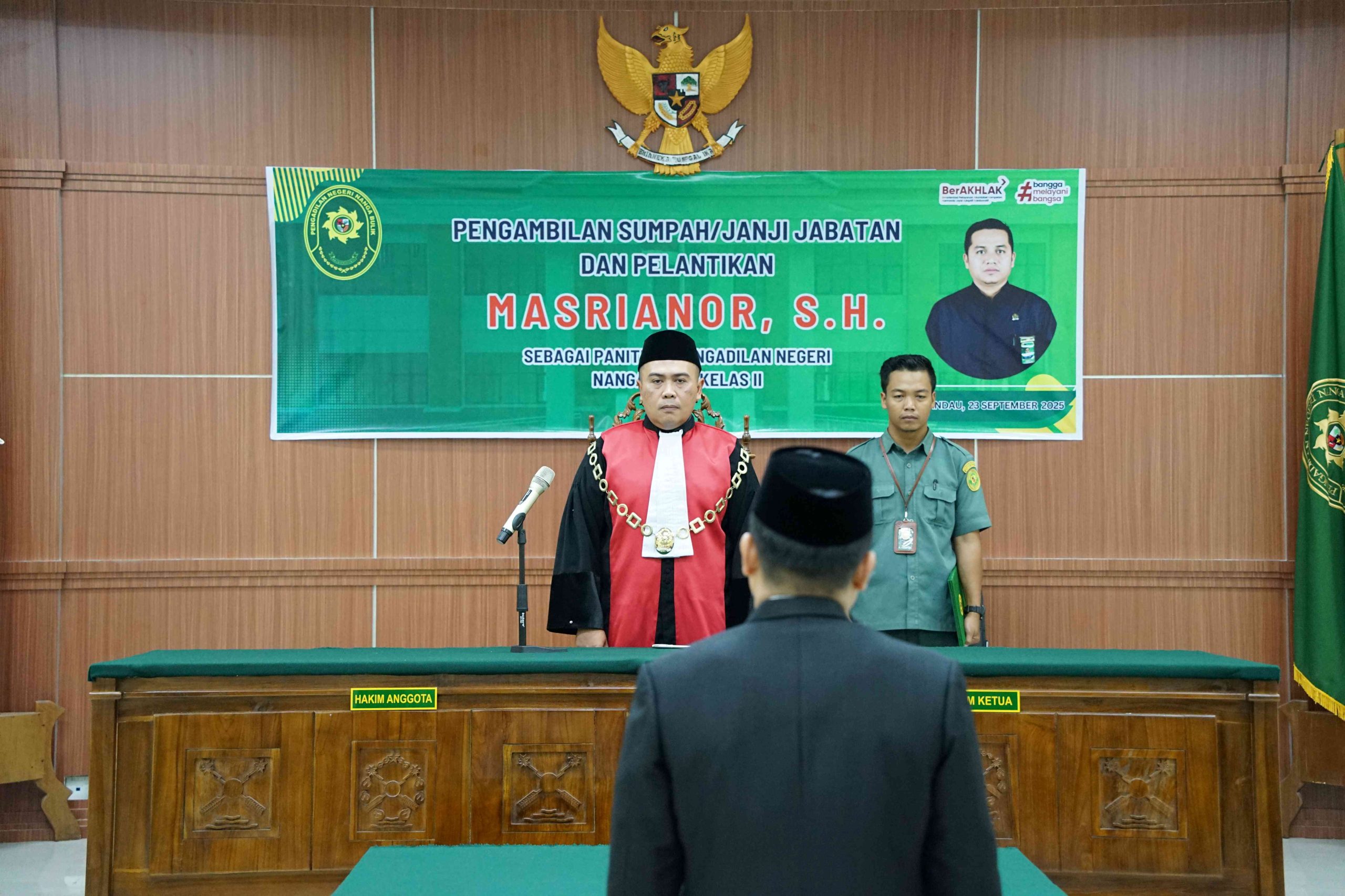 Pengambilan Sumpah Jabatan dan Pelantikan Panitera Pengadilan Negeri Nanga Bulik
