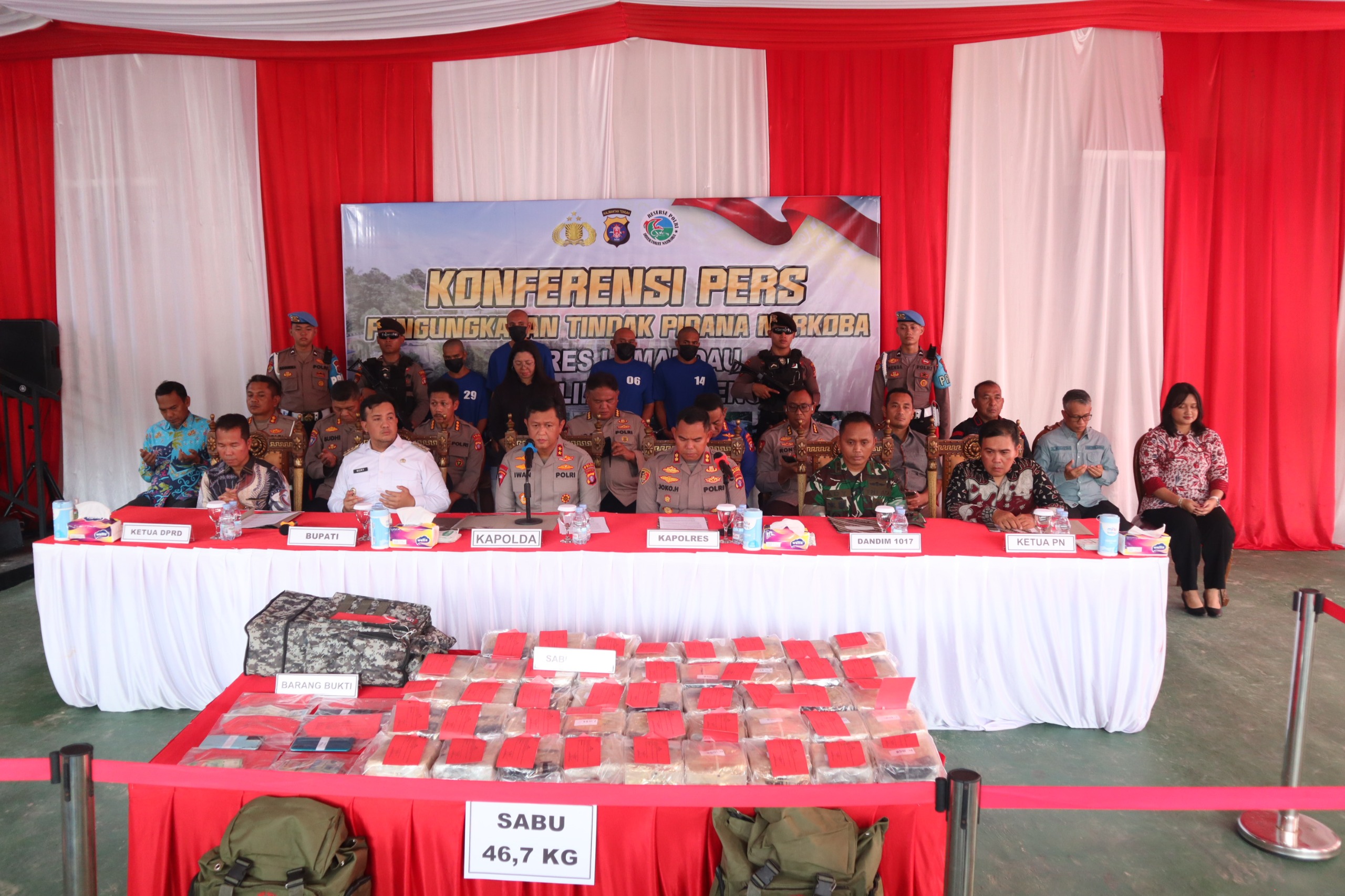 Kunjungan Kerja Kapolda Kalimantan Tengah dan Press Release Pengungkapan Narkoba di Wilayah Hukum Polres Lamandau.